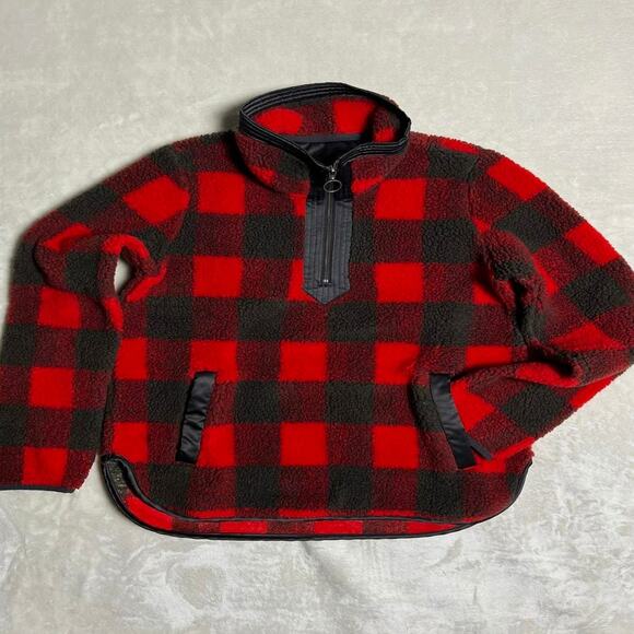 Abercrombie & Fitch Sherpa Pullover Men's XS Lumberjack Shacket 1/4 Zip Sweater - Picture 1 of 8